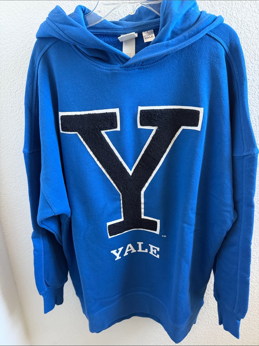 NWOT OVERSIZED H&M Royal Blue Hoodie with Black Yale 'Y' Patch